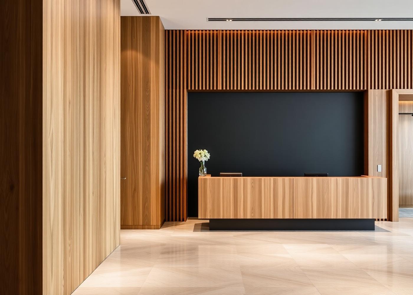 Boutique-Hotel Rezeption mit maßgefertigtem Holzeinbau